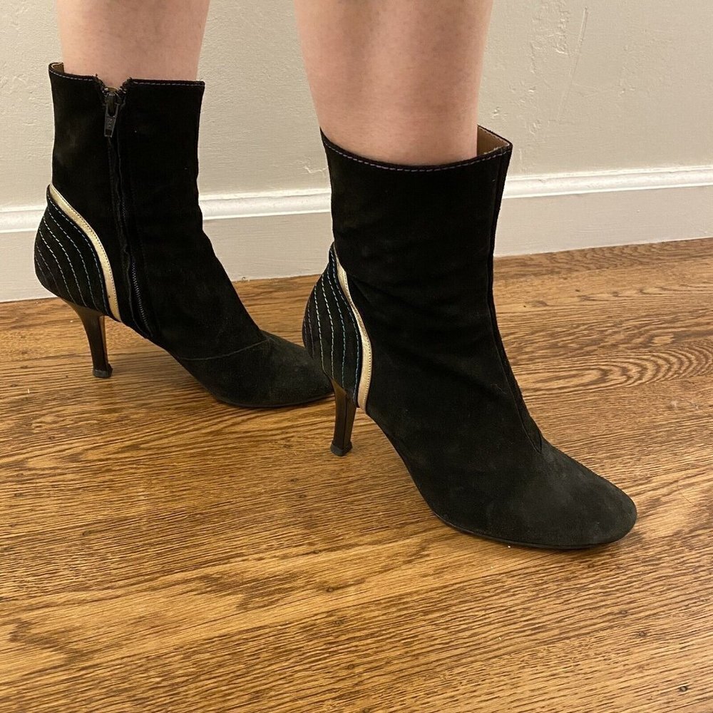 Fornarina Black Suede Booties